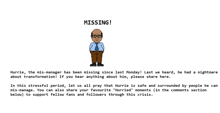 Hurrie goes missing