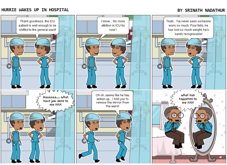 Hurrie wakes up in hospital